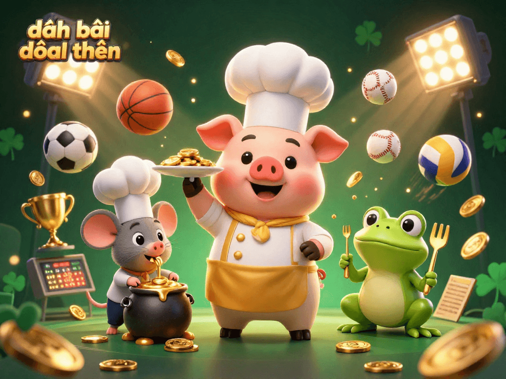 Engage in đánh bài đổi thưởng with our vibrant 3D illustration showcasing a gourmet platter of gold coins.