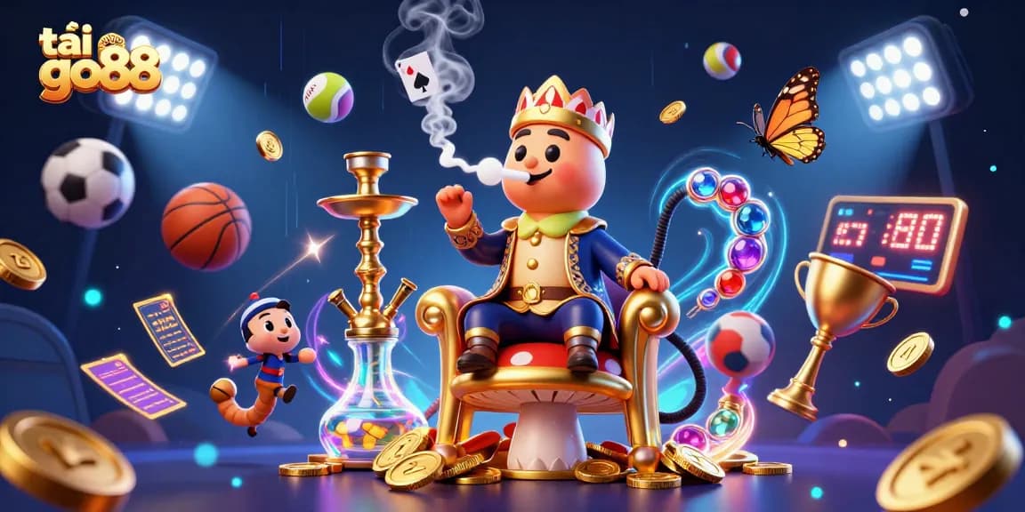 Engage in exciting gameplay with tải go88, showcasing a vibrant 3D casino scene filled with dynamic sports elements.