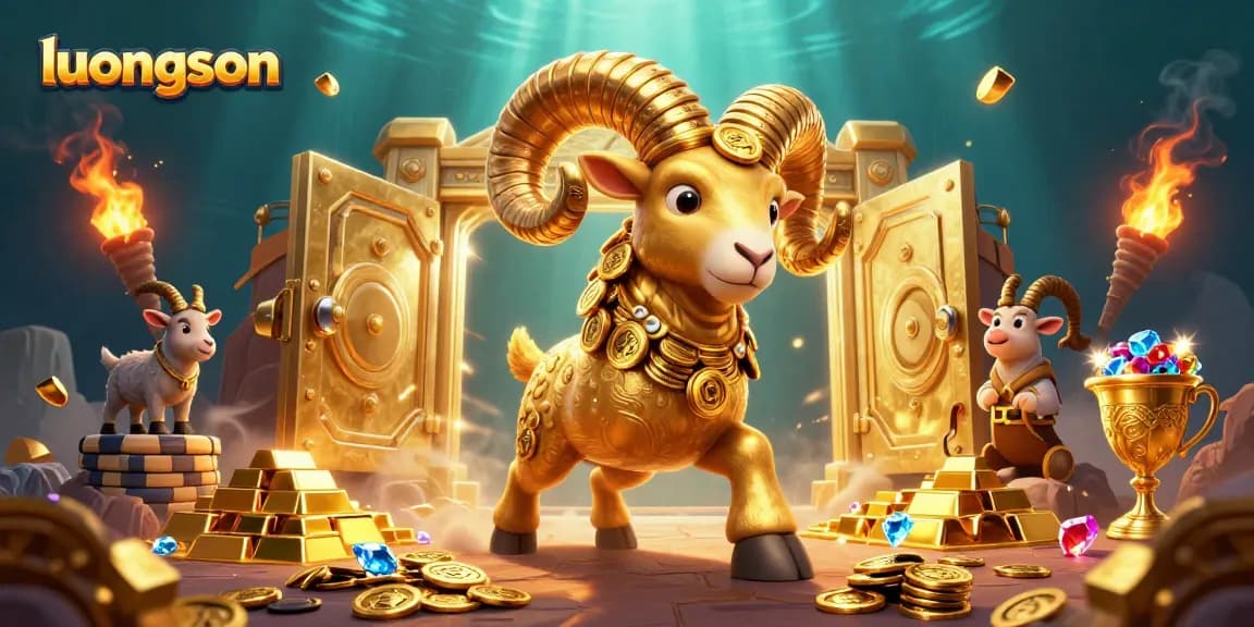Experience the excitement of luongson's golden treasure vault in a vibrant 3D casino setting.