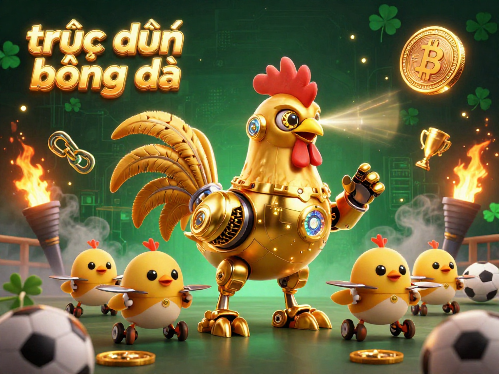 Experience trực tiếp bóng đá with vibrant 3D gambling scene featuring dynamic sports elements and golden themes.