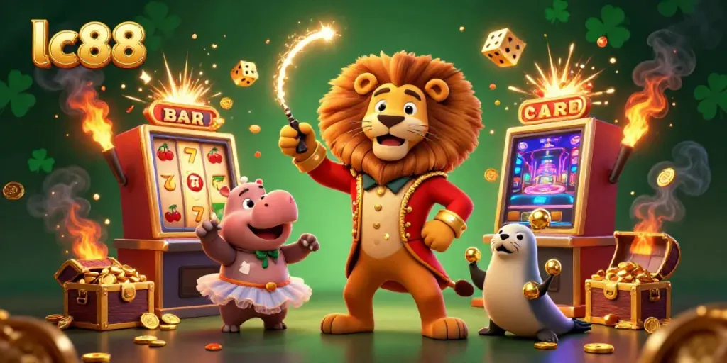 Experience the excitement of lc88 online casino with vibrant characters and jackpot scenes.