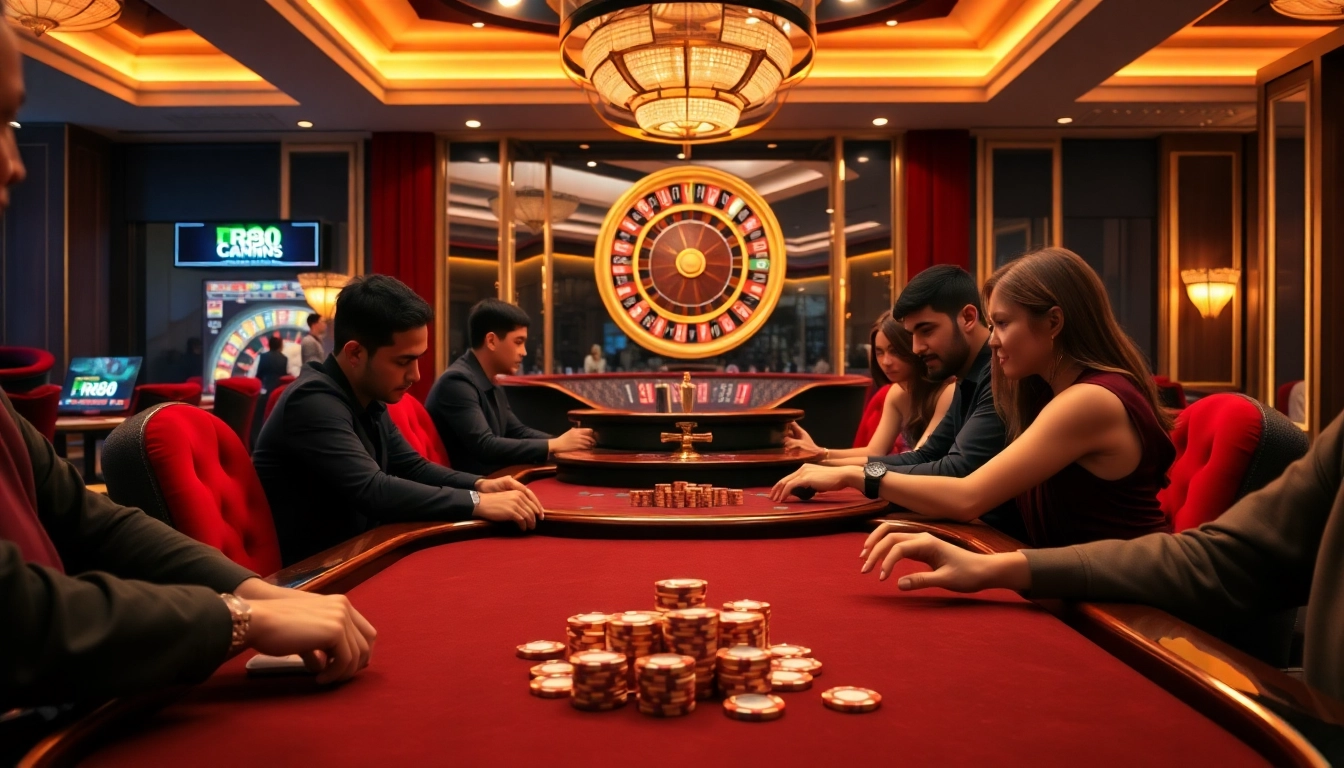 Experience the thrill of RR88 Game with players at a luxurious poker table.