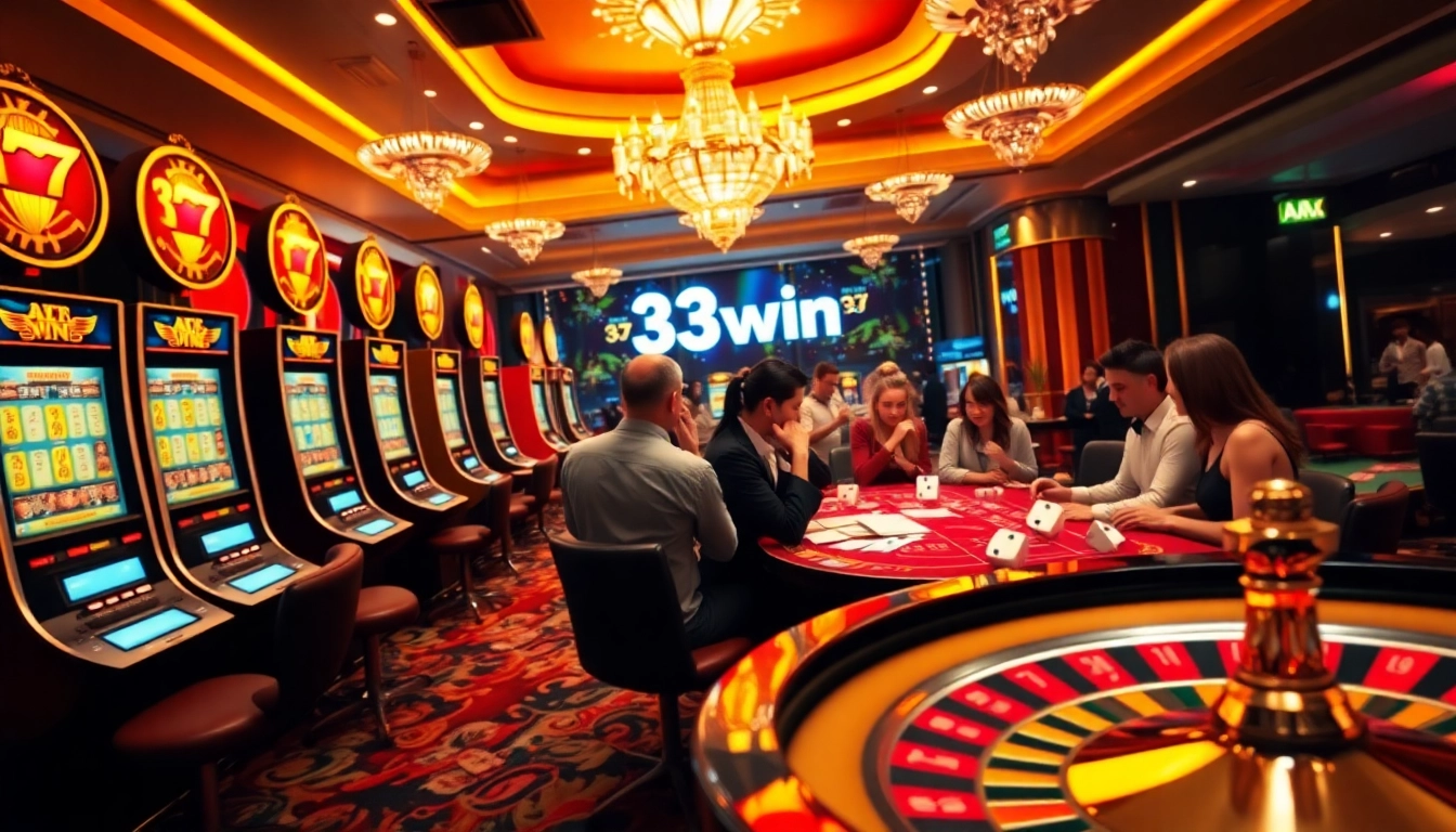 Engaged players enjoying games at 33win's vibrant online casino.